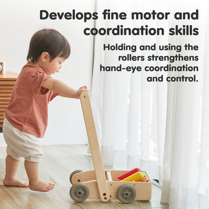 PlanToys® Musical Bird Walker Wooden Push Toy with Sound | Montessori Developmental Activity for Balance, Rhythm & Coordination | Eco-Friendly Educational Toy for Early Learning