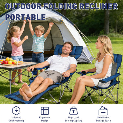 sanheshun Zero Gravity Chair, Reclining Camping Chair with Padded Pillow, Cup Holder, Storage Pocket & Carry Bag, 4-in-1 Portable Camping Recliner for Outdoor, Beach, Garden, and Backyard - Blue Mesh