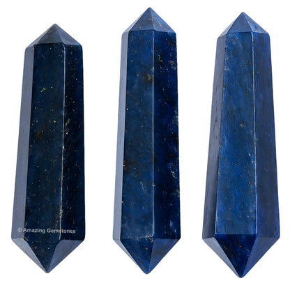 Amazing Gemstone Blue Aventurine Crystal Points Bulk Healing Crystals and Stones - Pack of 3 Double Terminated Healing Wand Point Bulk Crystals for Crafts, Crystal Grid, DIY Work - Premium Crystals