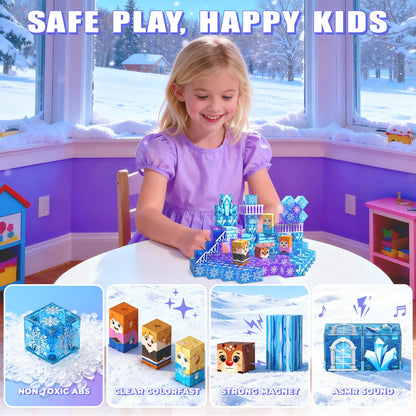 SSAWER 48 PCS Magnetic Blocks Building Toys for Kids Ages 4-8, Magnetic Cubes, STEM Sensory Toys for Boys & Girls, Christmas Birthday Gifts for Kid Ages 3+