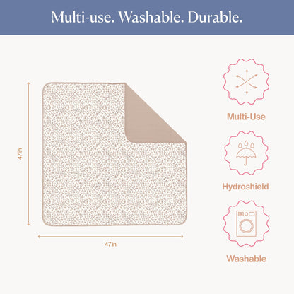 Toddlekind Portable Baby Mat, Organic Cotton 47" x 47, Portable, playpen mat, Travel, Indoor/Outdoor mat, for Babies/Toddlers, 0m+ (Earthen)