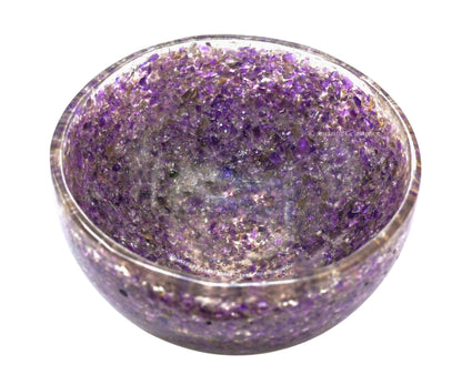 Amazing Gemstone Amethyst Orgonite Orgone Crystal Gemstone Bowl - 3" Orgonite Amethyst Crystal Bowl for Meditation, Crystals and Healing Stones Gift and Protection