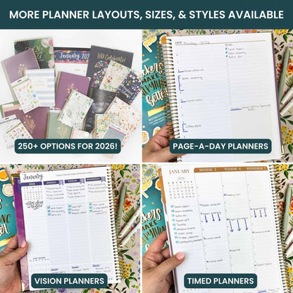 bloom daily planners 2026 Planner (January to December) - 8.5” x 11” Weekly & Monthly Dated Agenda Organizer Book with Stickers & Tabs - Flexible Soft Cover - Moments of Grace