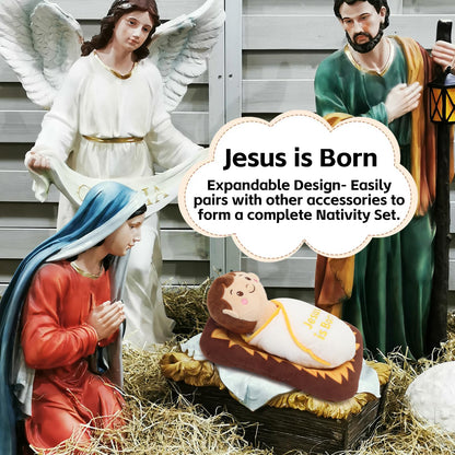 Yelakey Jesus Plush 12", Baby Jesus Plush Stuffed Doll for Nativity Manger Scene, Cute Plushie Gift Toys for Kids, Christian Stuff Religious Party Toys, Church Easter Christmas Baptisms Favors
