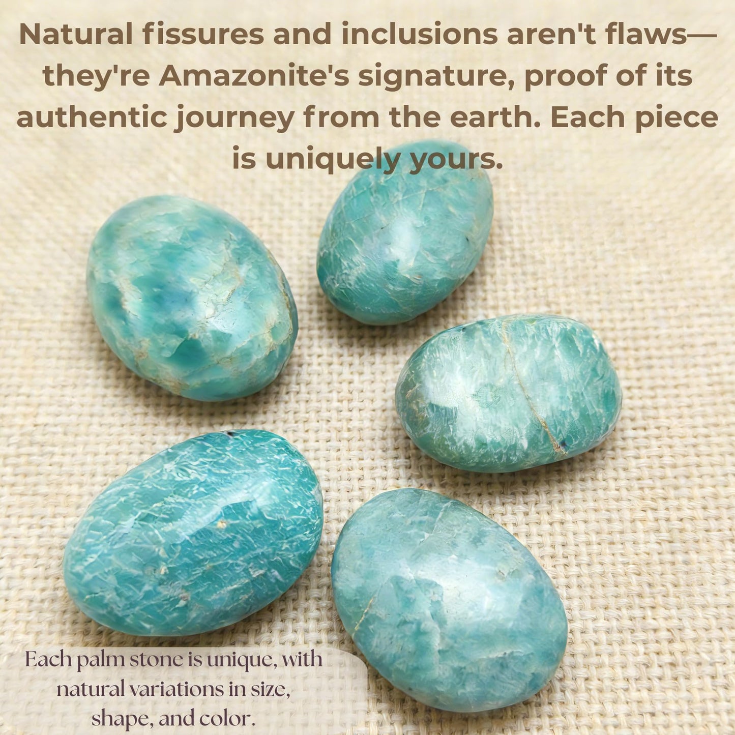Atminafays Abundance Healing Crystal Set for Success & Good Luck -Large Amazonite,Raw Pyrite, Red Jasper for Yuga & Meditation, Travel Protection, Gift Set with Guidebook & Velvet Pouch