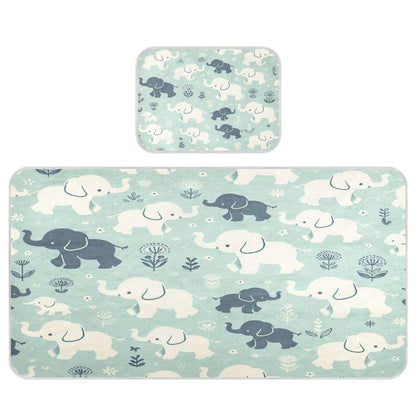 Burbuja Baby Cooling Mat Baby Elephant Bed Pad Ice Silk Cool Mat for Crib Mattress, Sleeping Pad with Pillowcase for Girl Boy, 28x52 in