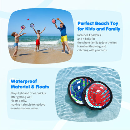 PlayZap Toss and Catch Ball Set Ultra Soft Fabric - Birthday Gift for Toddlers Kids Boys Girls 2-4 5-7 8-13+ Yrs - Baseball Glove Toy Indoor Outdoor Yard Game & Beach/Pool Toy Set 4 Pack