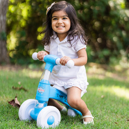 Best Ride On Cars Toddler Balance Bike Trike Boys Girls - 3 Wheels Baby UL 2849 Certified Kids First Birthday Gifts for Boys & Girls (I am Happy Blue)