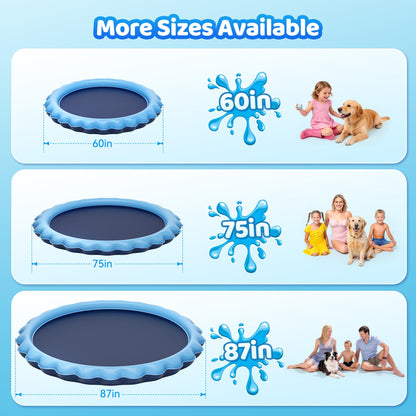 Meowant Splash pad for Kids and Pet, Not-Slip Sprinkler Play Mat for Dog and Children Summer Toys, Outdoor Backyard Toddler and Dog Pool 3-12 Years Boys & Girls 60"