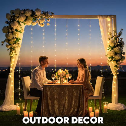 suddus Tangle-Free Curtain Lights,200 LED 6.5x6.5ft Hanging Lights with Hooks, Curtain Lights for Bedroom,Christmas, Dorm, Wall, Backdrop, Window, Wedding, Party, Birthday Decor, Warm White