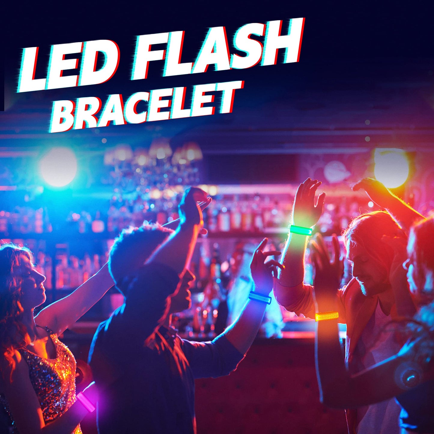 KIRALUMI 8 PCS LED Glow Bracelets, Light Up Bracelets for Kids Adults - Christmas Glow in The Dark Party Bracelets Favors Supplies for Concerts, Festivals, Game Prizes, Sports, Rave Accessories.