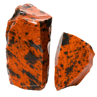 Amazing Gemstone Mahogany Obsidian Raw Crystals and Healing Stones, Natural Rocks for Tumbling and DIY Raw Stones and Crystals (1 Piece)