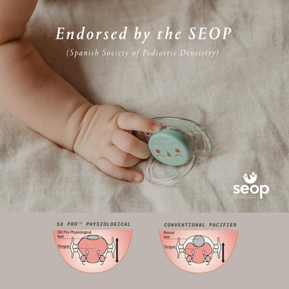 Suavinex Bonhomia SX PRO Physiological Pacifier, Supports Breastfeeding Babies, Pacifiers 6-18 Months, 2 Pack Baby Pacifier, Baby Accessories, (Pink/Beige)