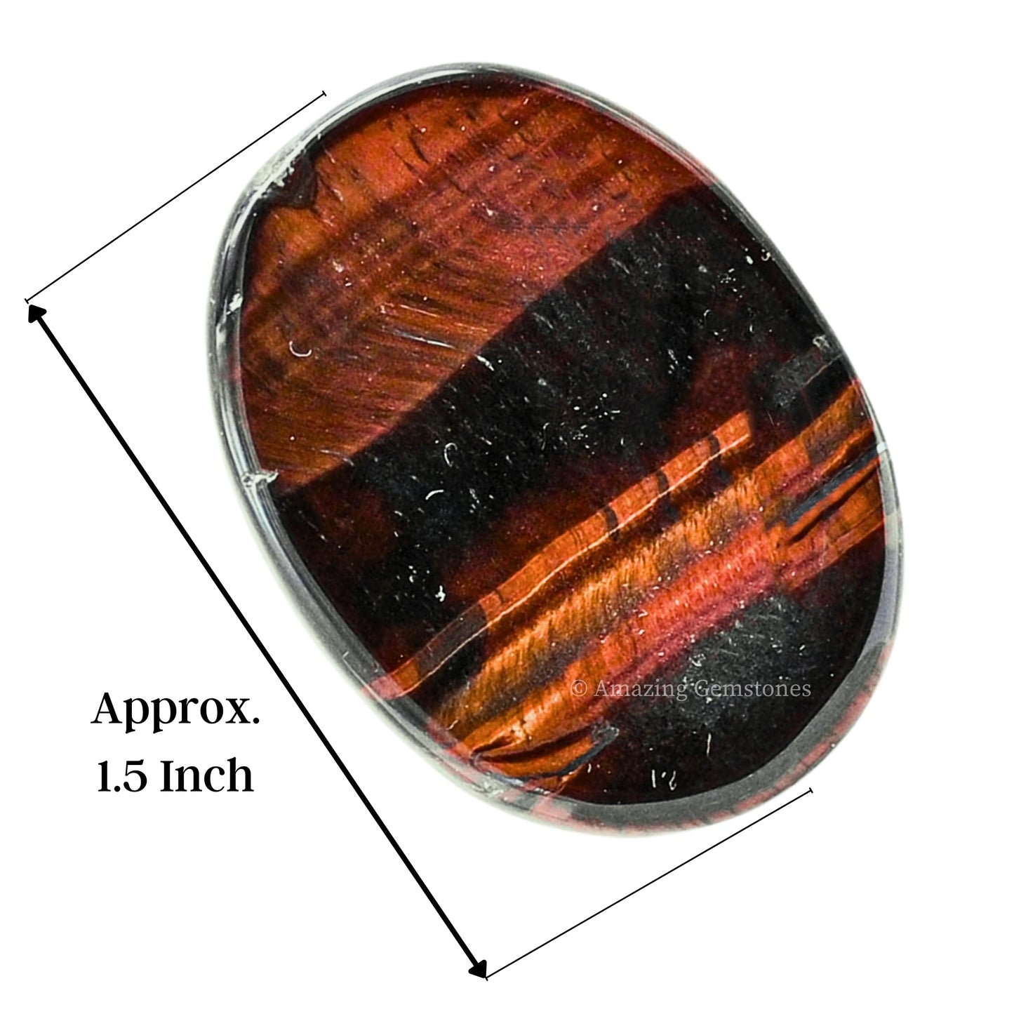 Amazing Gemstone Red Tiger Eye Worry Stone Crystals and Healing Stones - Worry Stones for Stress Relief Gifts - Piedra Crystal Fidget for Meditation - Unique Stocking Stuffers and Birthday Gifts