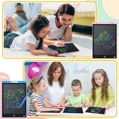 Epakh 4 Pcs 12 Inch LCD Writing Tablet Doodle Board for Kids Digital Erasable Drawing Pad with Colorful Screen Educational Christmas Gift for 3-10 Years Old Girls Boys(Colorful)