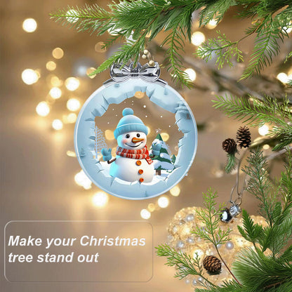 Snowman Ornaments for Christmas Tree Crystal Glass, Snowman Christmas Ornaments Xmas Decorations, Holiday Keepsake Present Exchange Ideas