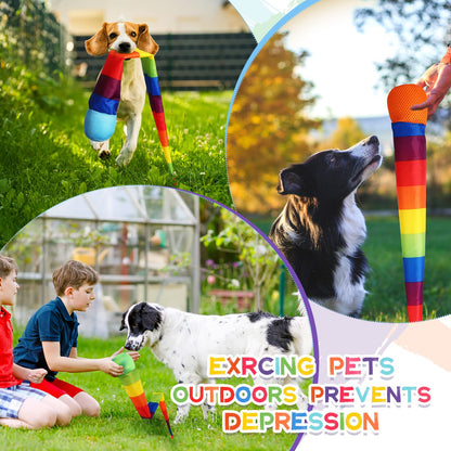 Leyndo 12 Pcs 28 Inch Throw and Catch Balls with Rainbow Tail, Soft Sports Play Comet Balls Playground Toys Bulk for Kids Adults Games and Activities Fun Throwing School (Classic)