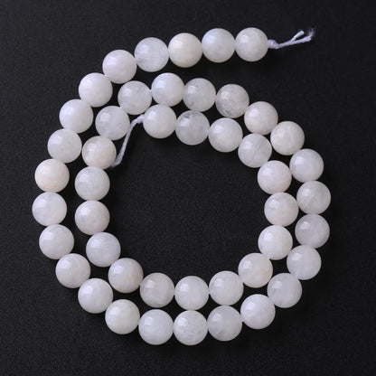 4MM 86PCS Natural Stone White Moonstone Gemstone Semi Precious Beads for Jewelry Making DIY Bracelet