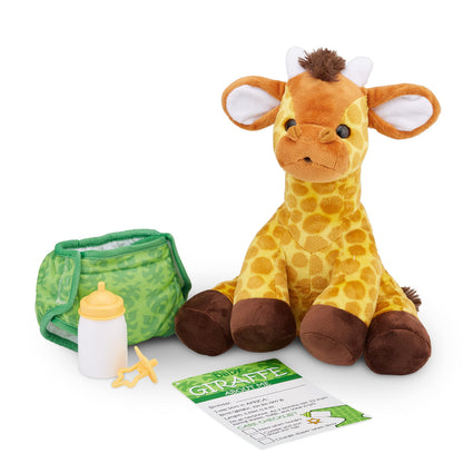 Melissa & Doug 11-Inch Baby Giraffe Plush Stuffed Animal with Pacifier, Diaper, Baby Bottle Toddler Animal Toys Ages 18+ Months