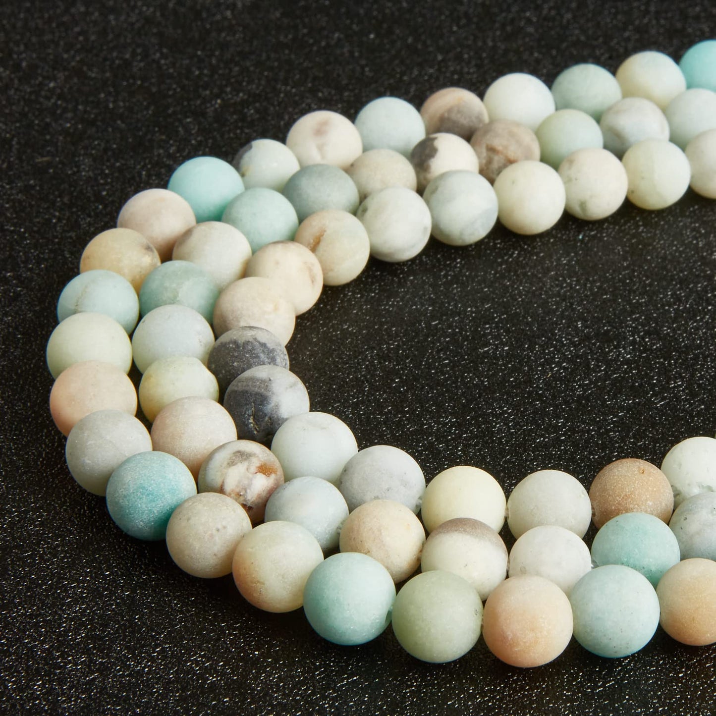 35pcs 10mm Frosted Amazonite Beads Natural Gemstone Beads Round Loose Beads for Jewelry Making