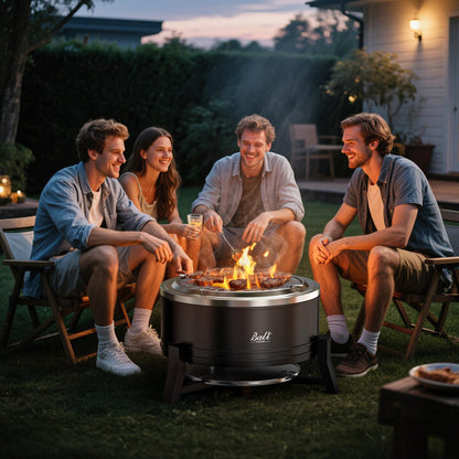 BALI OUTDOORS 22 inch Smokeless Firepit Outdoor, Outdoor Fire Pit Patio with Ash Pan, Portable Fire Pit Wood Burning