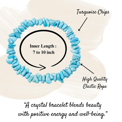 Amazing Gemstone Chips Bracelet (Turquoise (Howlite))