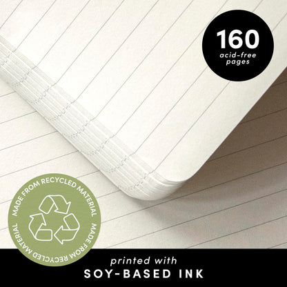 PAPERAGE Recycled Lined Journal Notebook, (Rose), 160 Pages, Medium 5.6 in x 8 in - 100 GSM Thick Paper – College Ruled, Hardcover Journaling Notebook for Work, School & Note Taking
