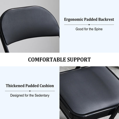 Usnipoya Folding Chairs 10 Pack Black with Padded Seats, 350-LBS Heavy Duty Metal Frame, Portable Design for Commercial Use, Party Events Wedding Outside, No Assembly Required
