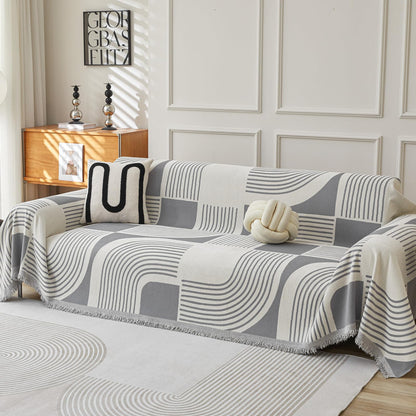WEYOND Boho Couch Cover Sofa Covers Washable, Chenille Couch Covers for 3 Cushion Couch Sofa Pet Friendly, Bohemian Sofa Slipcovers for Sectional Sofa, Loveseat, 2 3 4 Seater (71" x 102", Grey)