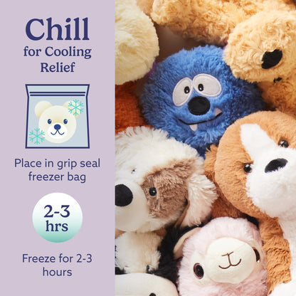 warmies Microwavable & Weighted Stuffed Animals, Blue Monster - Heat & Chill Therapy Animal Heating Pad - Hugging Comfort Weighted Plushies for Adults & Children (Boys, Girls, Babies & Toddlers)