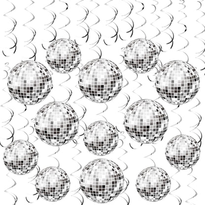 54 Pieces Disco Party Decorations Disco Ball Hanging Swirls 70s Party Hanging Swirls Ceiling Decor for Disco Fever Party 70s Hippie Birthday Party Favors Supplies