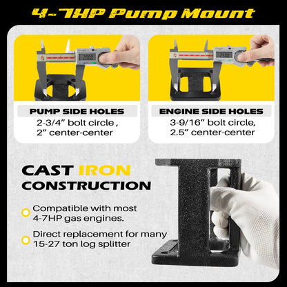 Camoo Log Splitter Build Kit Include 13 GPM Pump, Coupler, Mount, Bolts, Fit for Huskee, Speeco, Oregon, etc and DIY Splitter Project (for 3/4" Engine Crankshaft)