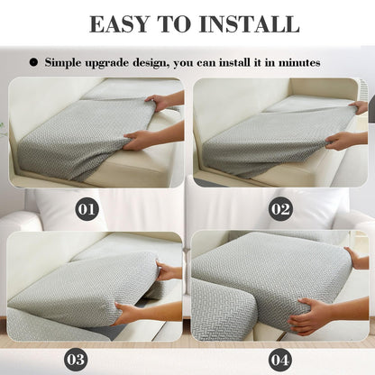 Disayu Sofa Covers Couch Covers for Sofa Pet Friendly Couch Cushion Covers Universal Sofa Covers Washable Stretch Slipcovers for Sectional Sofa (Texture Light Gray,Large Single Seat Cover)