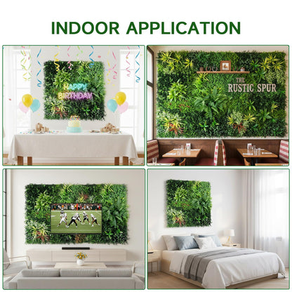 FOSZMAC Artificial Plant Wall Panels, 40"x 40" Greenery Boxwood Panels with UV Protection, Faux Grass Ivy Privacy Screen Fence, Grass Wall Backdrop for Indoor Outdoor Garden Backyard Decor