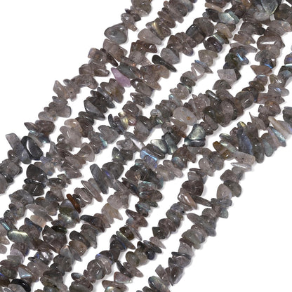 30in Labradorite Natural Chip Stone Beads 5-8mm About 230pcs, Irregular Drilled Gray Bead for Bracelets Jewelry Making Supplies for Adults, DIY Crafts.