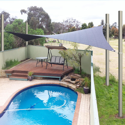 Yakmax Shade Sail Poles, Heavy Duty Sun Shade Poles, Screw in Poles for Sun Shades Outdoor, 12 Ft Sun Shade Sail Poles with D-Clamps, 2.28" Sun Shade Pole Kit for Ground Soil Backyard, 2 Packs