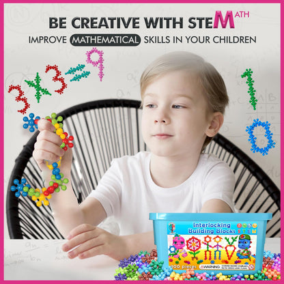 Curious 2 Learn Building Blocks 300ct - STEM Toys for Creativity - 4 Year Old Boy Birthday Gift - Interlocking Discs Set - 5 Year Old Boy Birthday Gift - Educational Toys