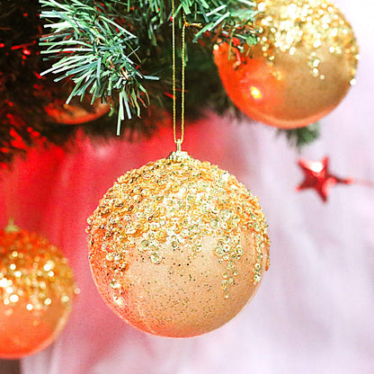ZHANYIGY 4pc Gold Christmas Ball Ornaments, Shatterproof Christmas Ball Decorations for Trees, Wedding Party Holiday Decorations