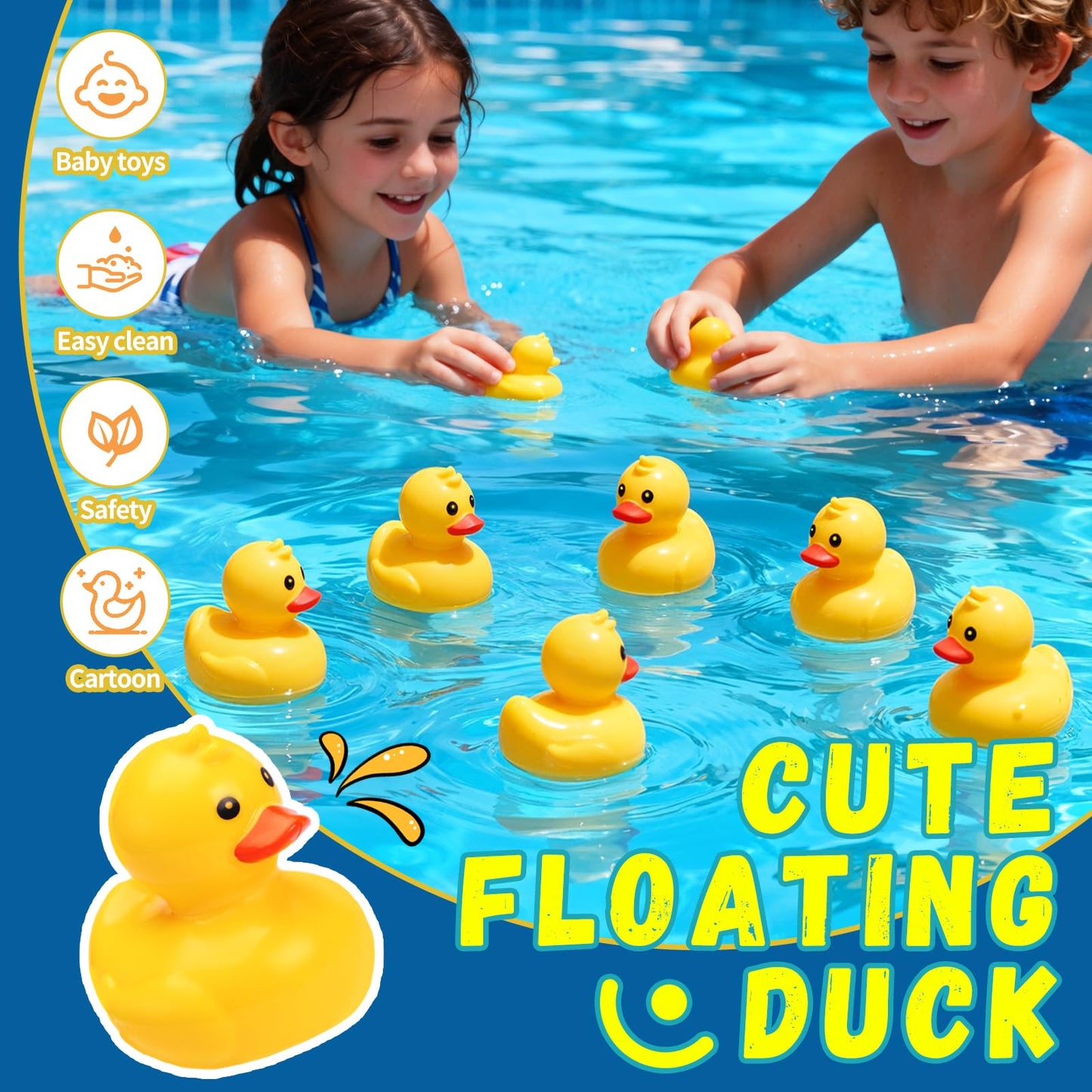 Duck Matching Bath Toys for Kids - 20 Plastic Ducks with Storage Bag | Fun Memory Games-Float Mini Duck Baby Bath Ducky Shower Toys-Water Outdoor Game for Children,Preschoolers,Birthday Party Carnival
