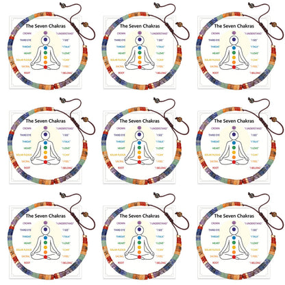 Huquary 9 Pcs Chakra Bracelets for Women Healing Crystals Stones Bracelet 7 Chakras Spiritual Crystal Bracelet Bangle Yoga Meditation Relax for Women Anxiety Stress Relief Gifts for Friend Sister