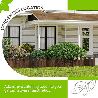 4FT Wooden Garden Edging Border Wood Garden Fence Decorative Landscape Edging Border Outdoor Wood Fence for Yard Tree Flower Bed Edging Borders (1PACK)