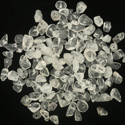 30in Clear Quartz Natural Chip Stone Beads 5-8mm About 230pcs, Irregular Drilled White Bead for Bracelets Jewelry Making Supplies for Adults, DIY Crafts.