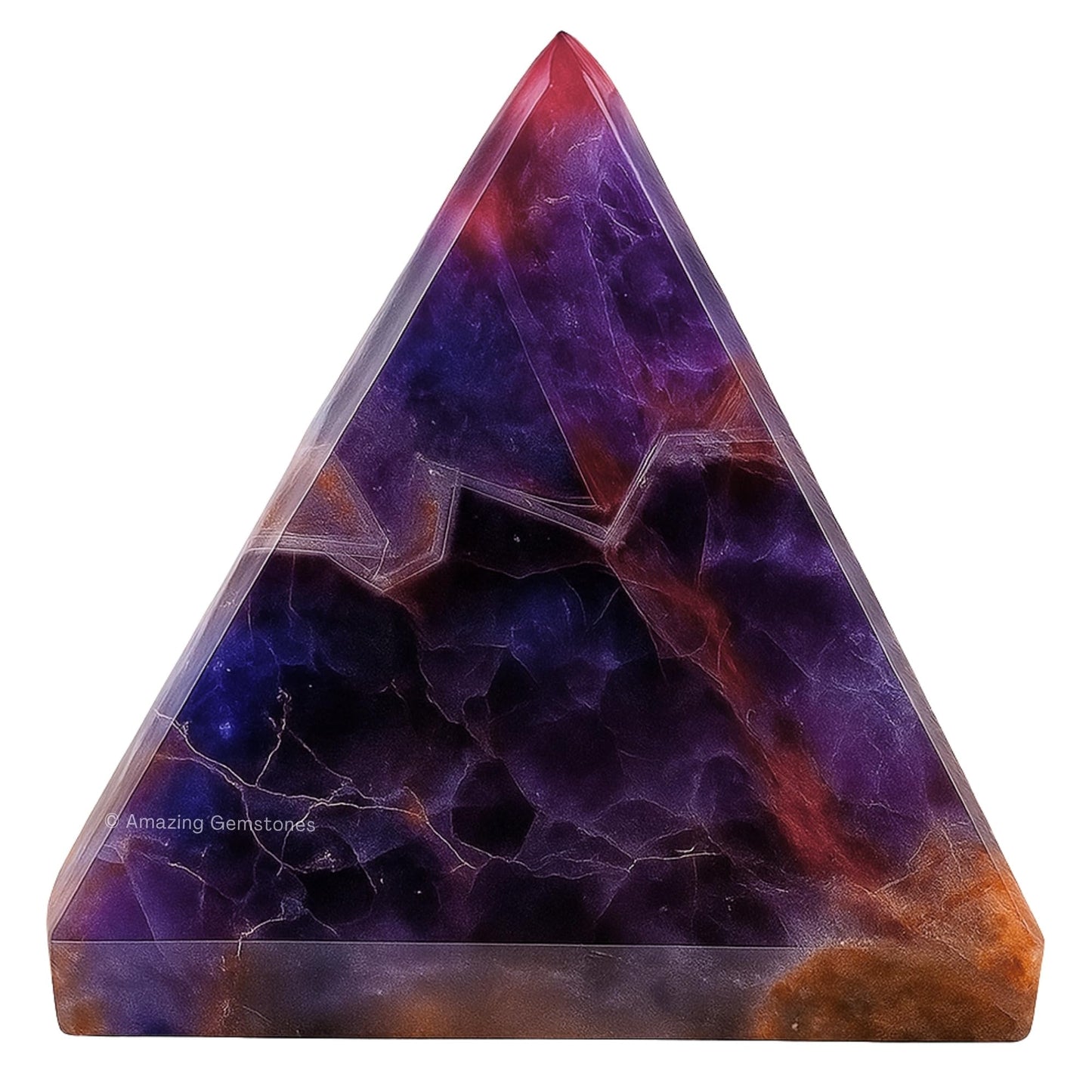 Amazing Gemstone Amethyst Chevron Pyramid Crystal Healing Stones - 1.5" Great Pyramid Figurine of Natural Stone Pyramid for Meditation, Reiki, Chakra Balancing and Crystal Pyramids Grid