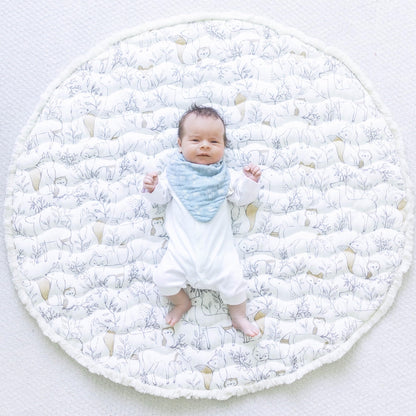 Crane Baby Play Mat, Floor Mat for Babies and Toddlers, 40" x 40", Woodland Animals