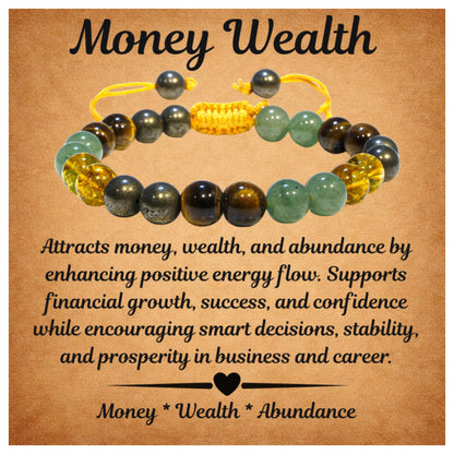 ANAYA AGATE Healing Crystal Bracelet – Chic Gemstone Bracelet for Men and Women – 8mm Round Bead Bracelets for Spiritual Healing, Protection, Positive Energy - Wealth Prosperity