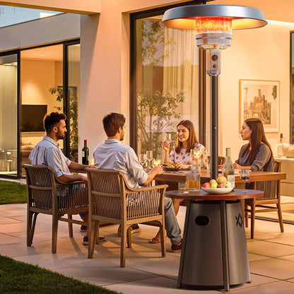 Pamapic 50,000 BTU Outdoor Heaters for Patio with Round Table Design, Premium 304 Stainless Steel Burner, Triple Protection System Propane Patio Heater for Porch Garden, Residential & Commercial Use