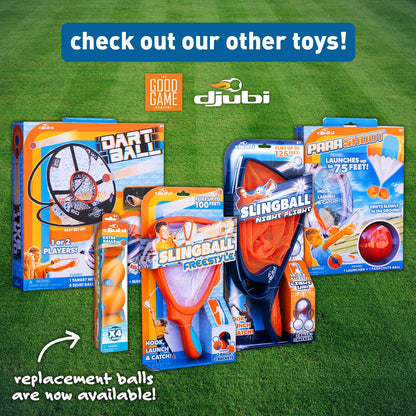Djubi Slingball, Best Gifts for Kids and Teens All Ages 8 & Up - Slingshot Outdoor Beach, Lawn, & Tailgating Family Game - Toys Gifts for 8 9 10 11 12 13 Year Old Boys - Classic