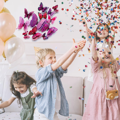 OPSEAM Butterfly Wall Decor 24/48 PCS, 3D Butterflies Stickers for Party Decorations with Magnets(Purple, 24)