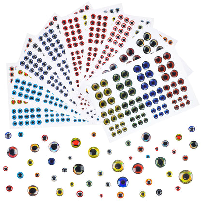 SILANON 1425pcs Fishing Lure Eyes, 3D/4D/5D Fishing Eyes Artificial Realistic Fish Eyes Fly Tying Eyes for Making Fishing Bait Lures Crafts DIY Materials Tool