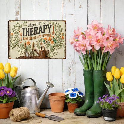 RMMNHLNC Garden Signs for Outside, Funny Metal Signs for Home Garden Patio Yard, Retro Gardening Gifts for Women, 2pc Wall Decor 12" x 8"